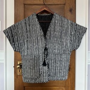 Striped Short Zora Jacket - Black & White
